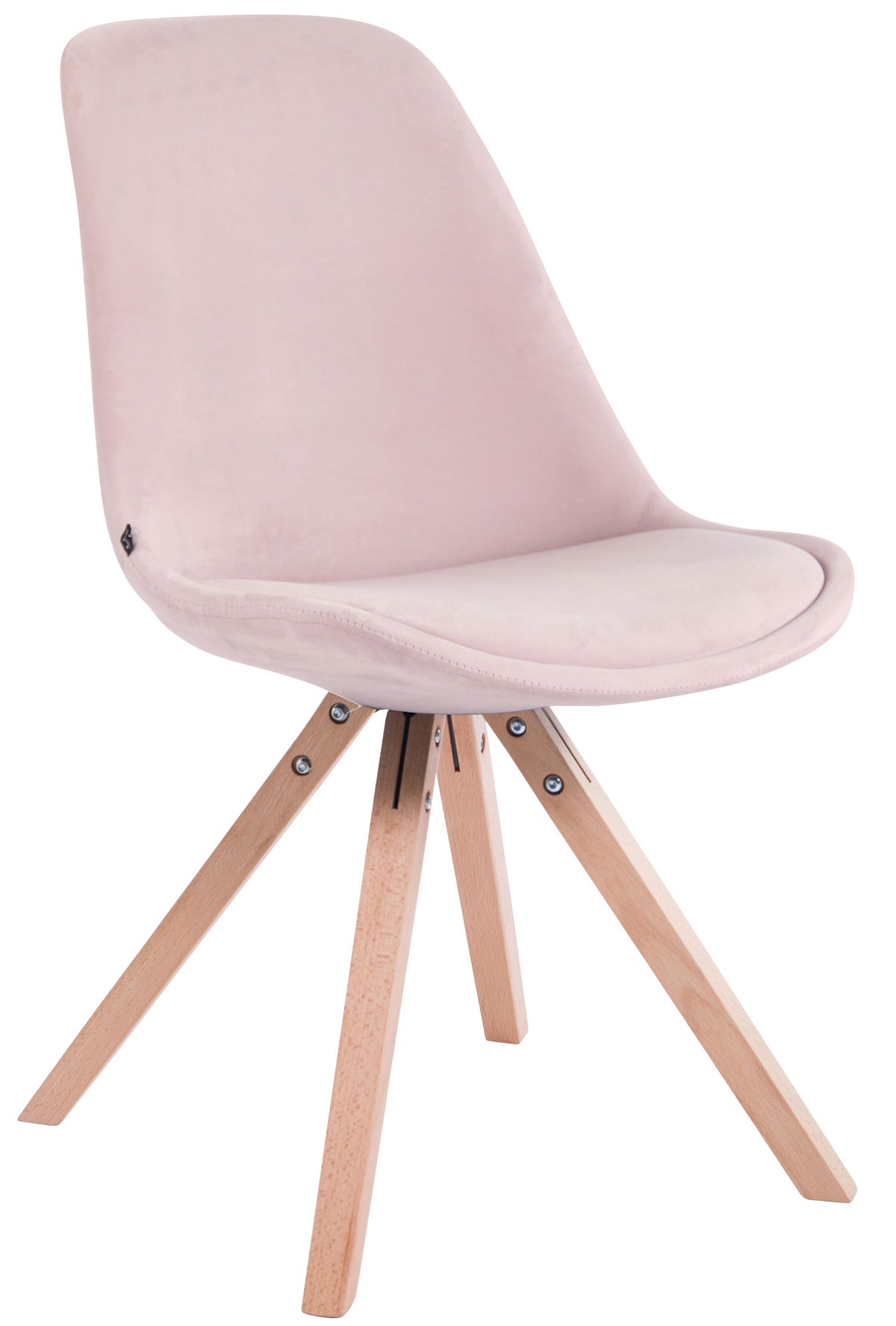 Eetkamerstoel Toulouse Fluweel vierkant frame roze,natura pink
