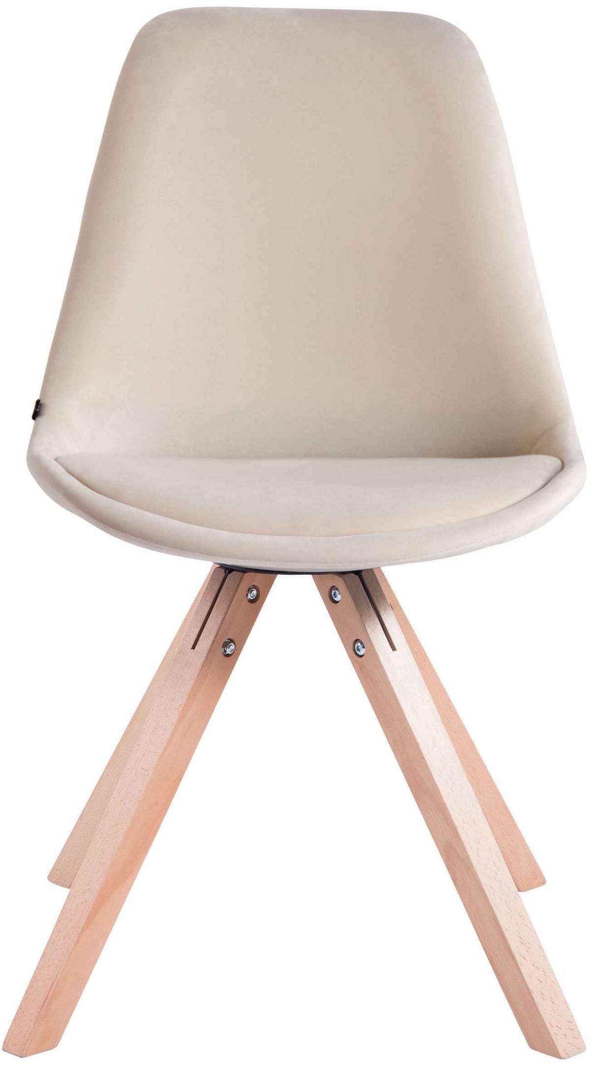 Eetkamerstoel Toulouse Fluweel vierkant frame creme,natura creme