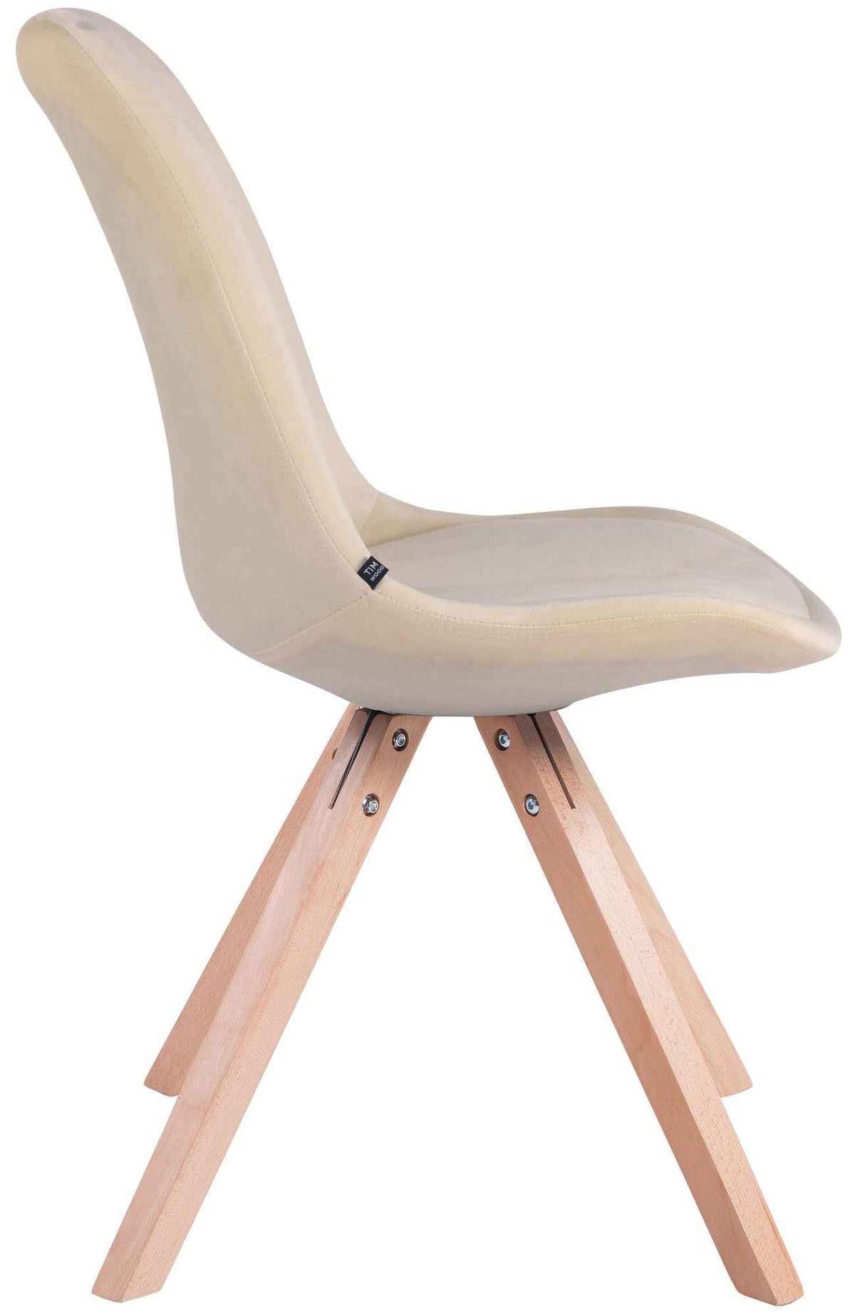 Eetkamerstoel Toulouse Fluweel vierkant frame creme,natura creme