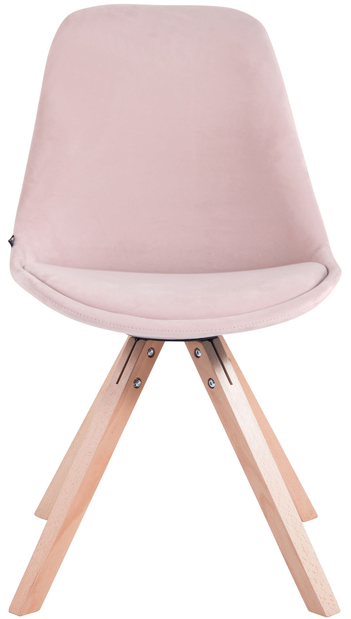 Eetkamerstoel Toulouse Fluweel vierkant frame roze,natura pink