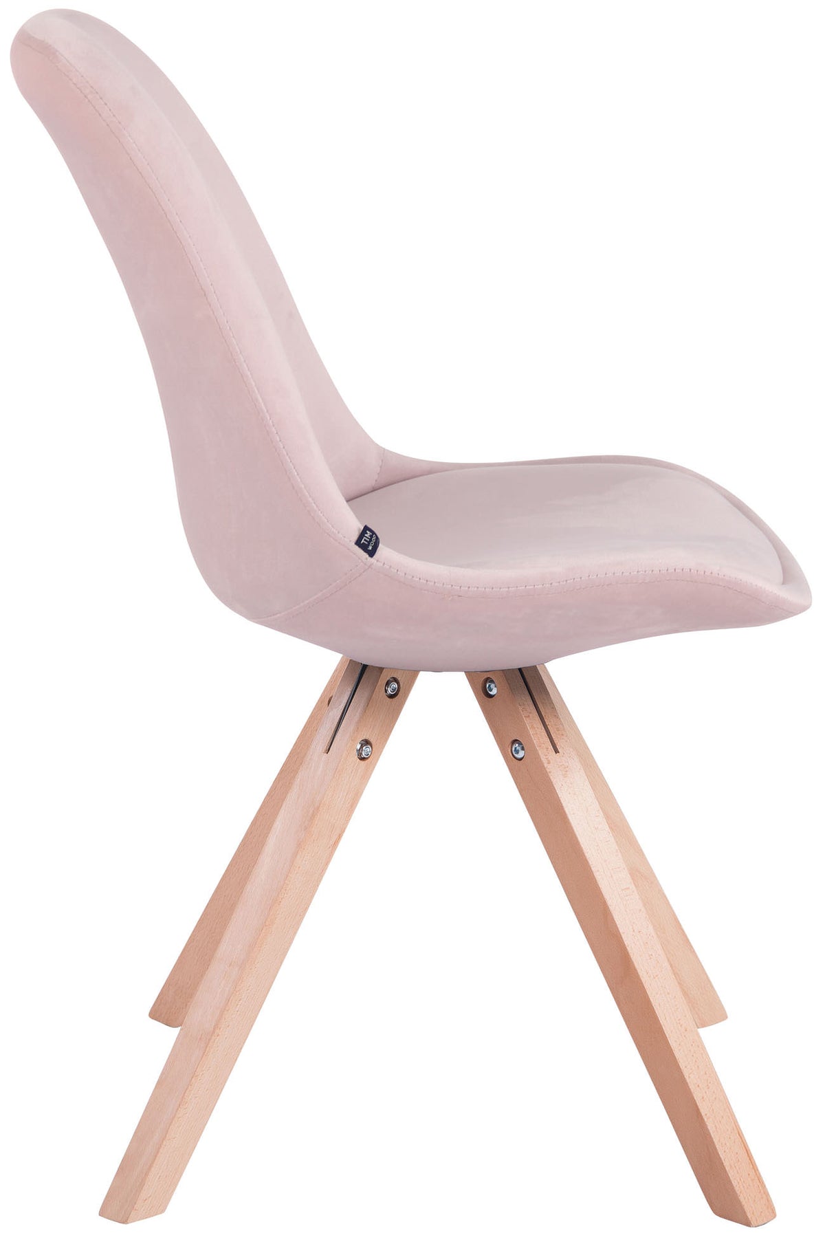 Eetkamerstoel Toulouse Fluweel vierkant frame roze,natura pink