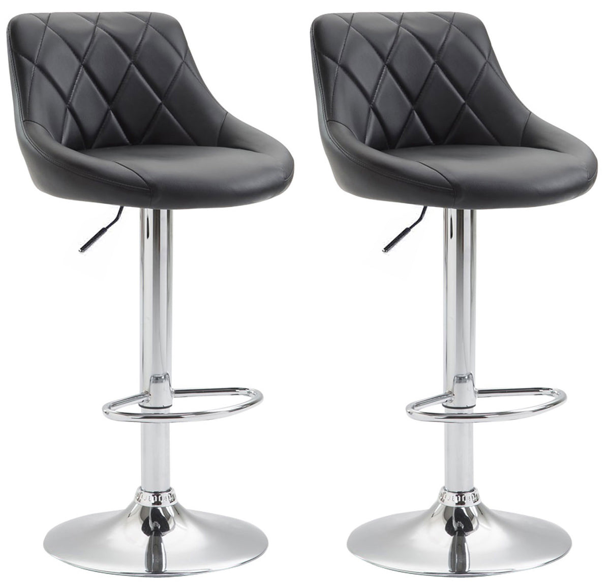 Set van 2 barkrukken LAZIO, kunstleer zwart schwarz
