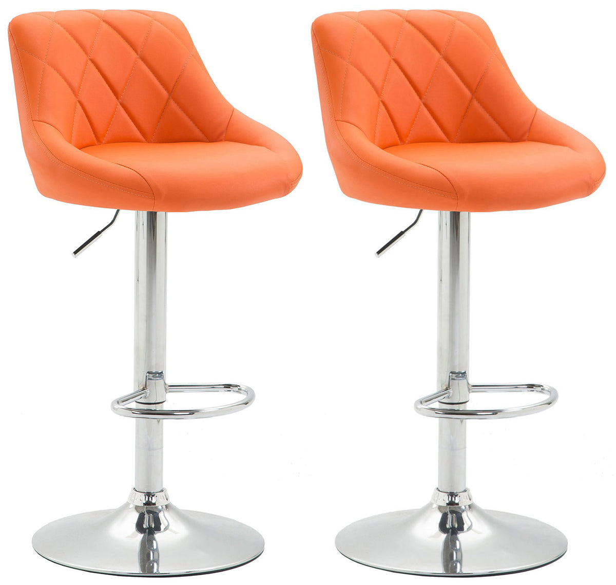 Set van 2 barkrukken LAZIO, kunstleer oranje orange
