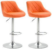 Set van 2 barkrukken LAZIO, kunstleer oranje orange