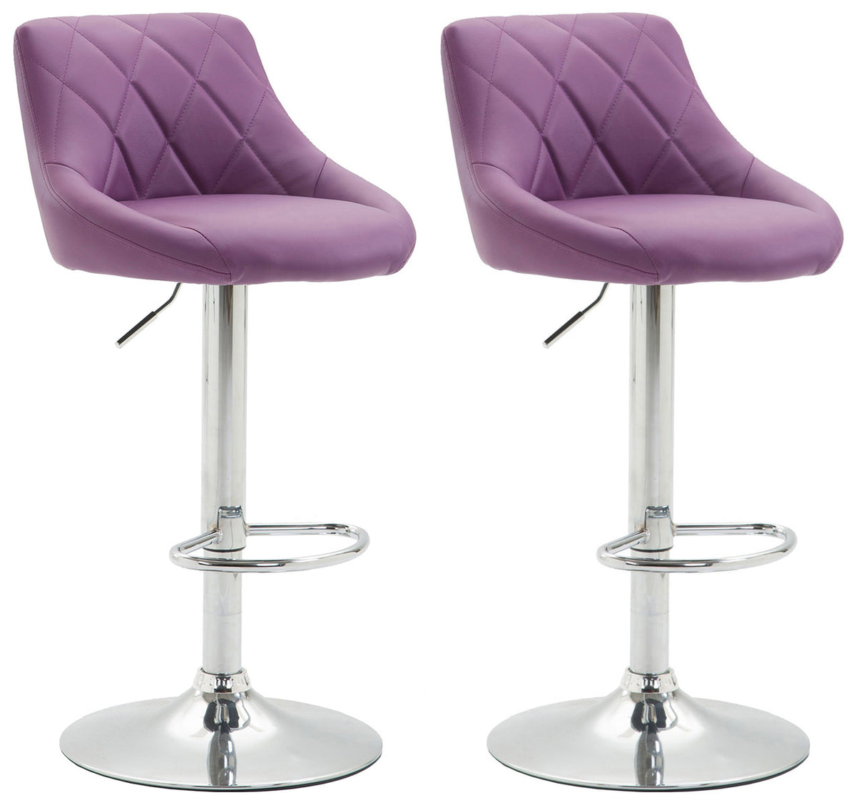 Set van 2 barkrukken LAZIO, kunstleer purper lila