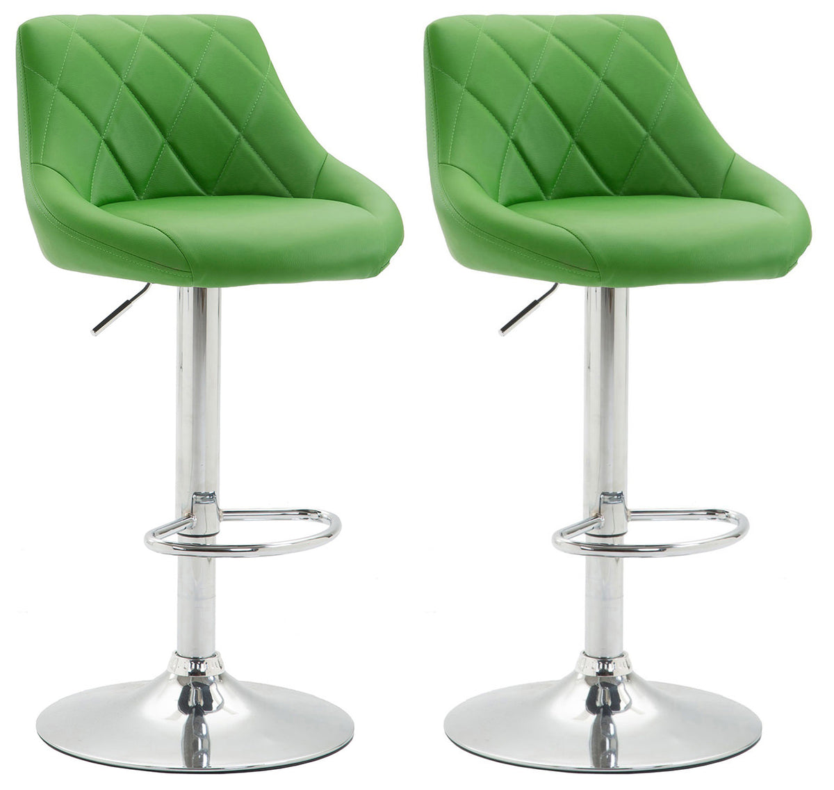 Set van 2 barkrukken LAZIO, kunstleer groen grün