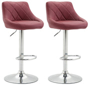 Set van 2 barkrukken LAZIO, kunstleer bordeauxrood bordeauxrot