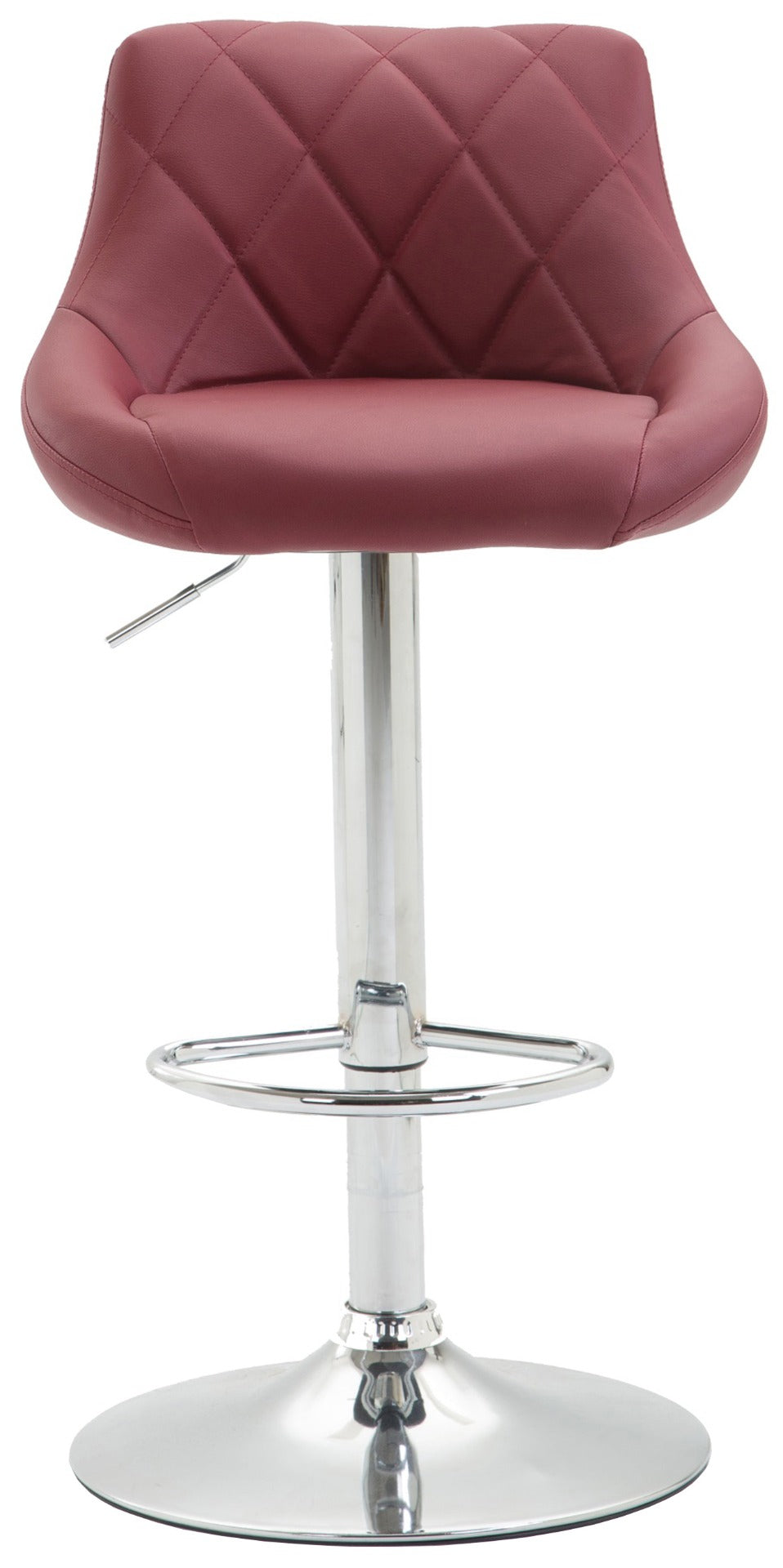 Set van 2 barkrukken LAZIO, kunstleer bordeauxrood bordeauxrot