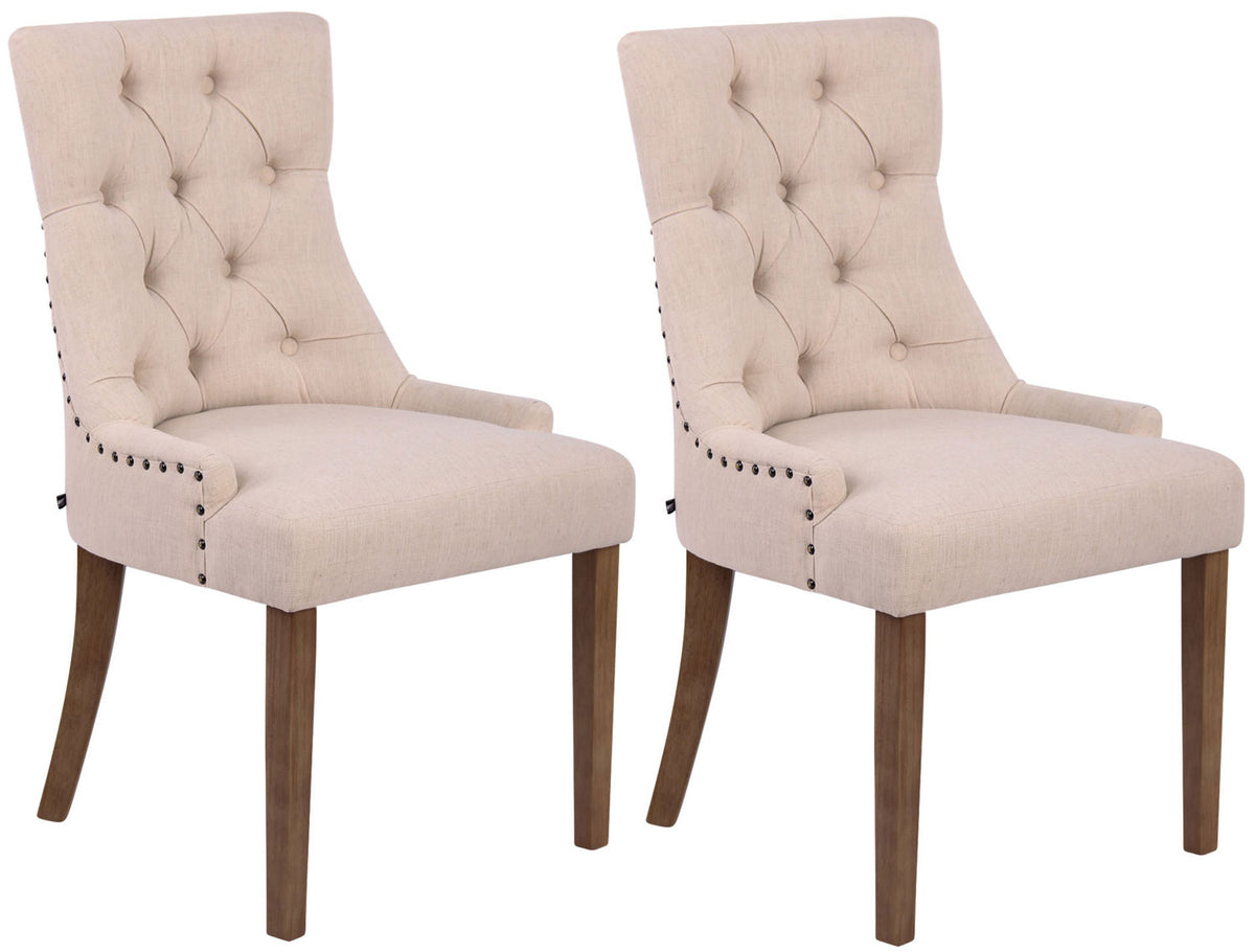 Set van 2 eetkamerstoelen Aberdeen antiek licht,creme creme
