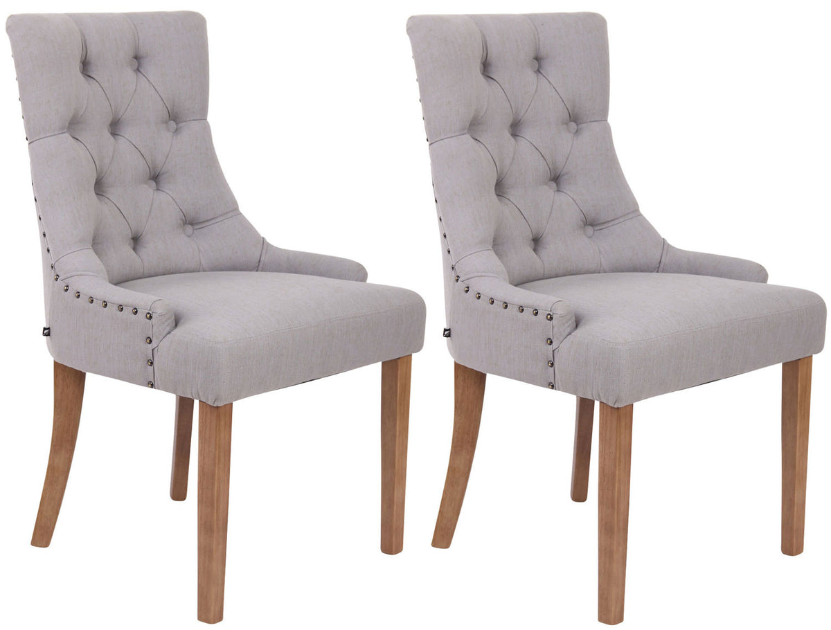 Set van 2 eetkamerstoelen Aberdeen antiek licht,grijs grau