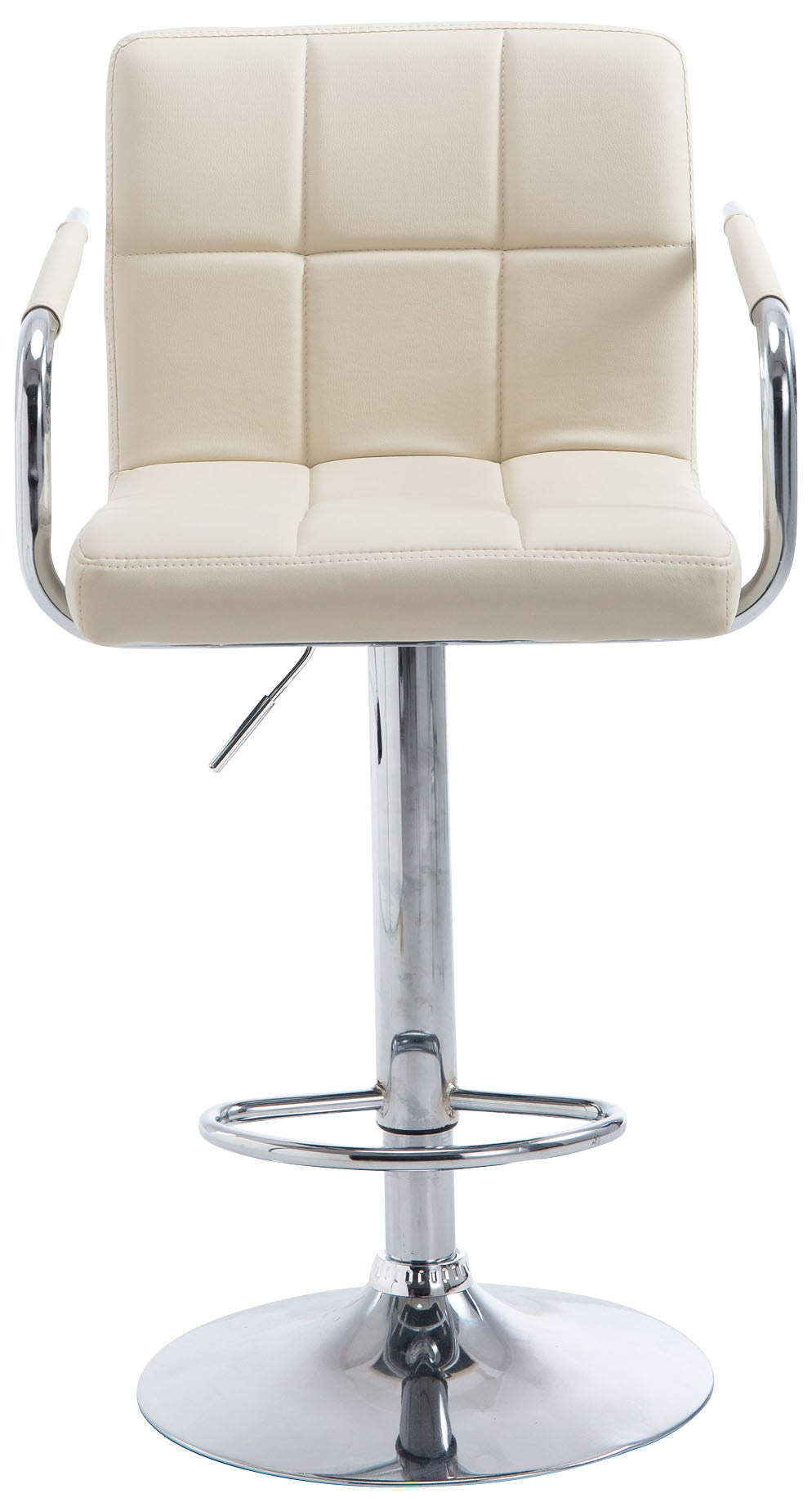 Barkruk Lucy Kunstleer creme,chroom creme
