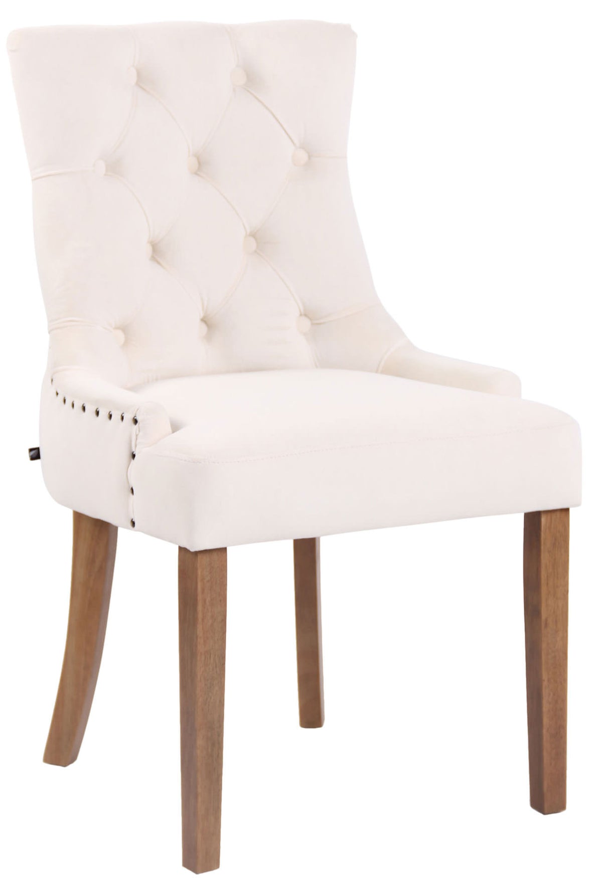 Eetkamerstoel Aberdeen fluweel creme,antiek licht creme