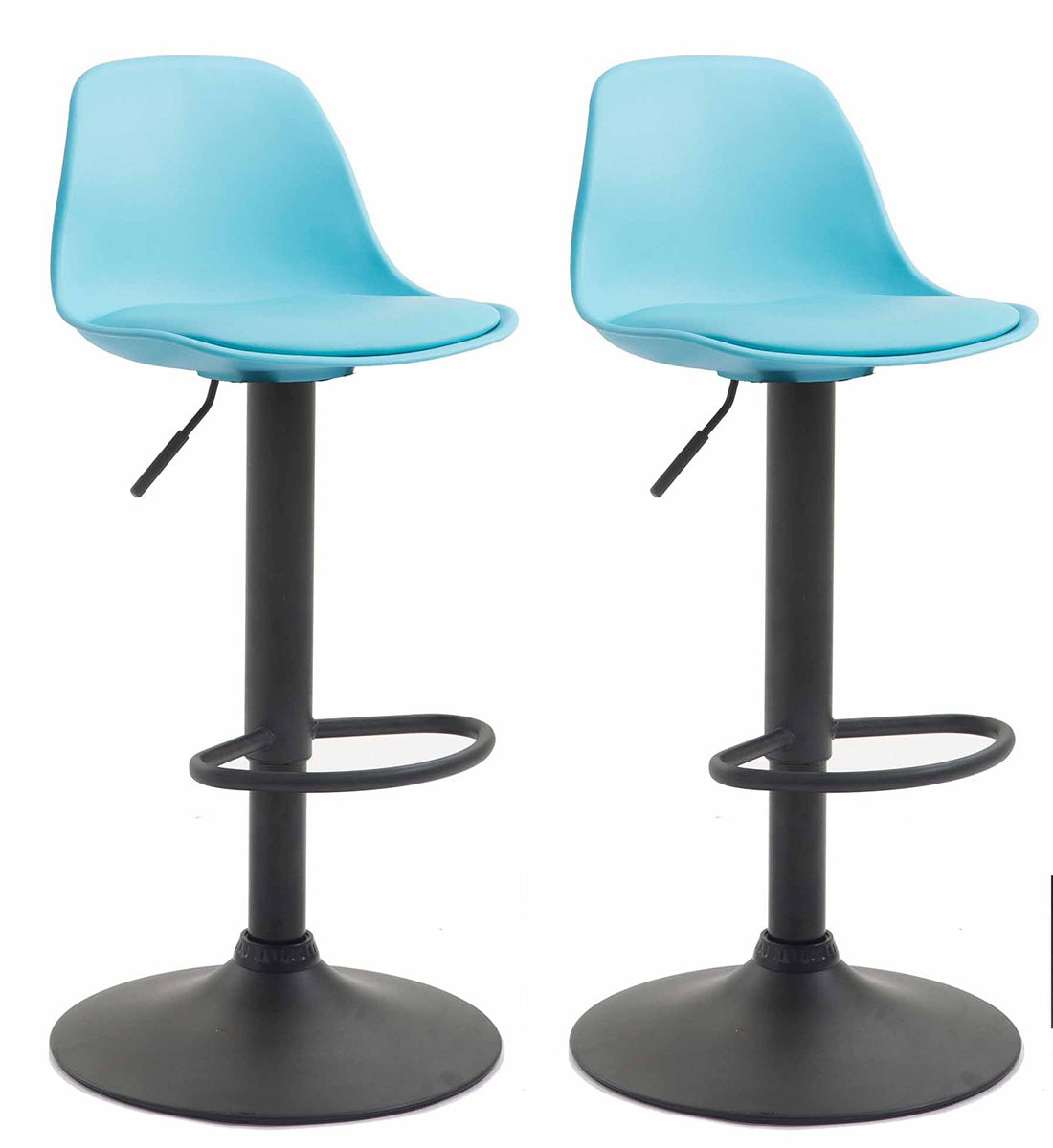 Set van 2 barkrukken Kiel Kunstleer zwart,blauw blau