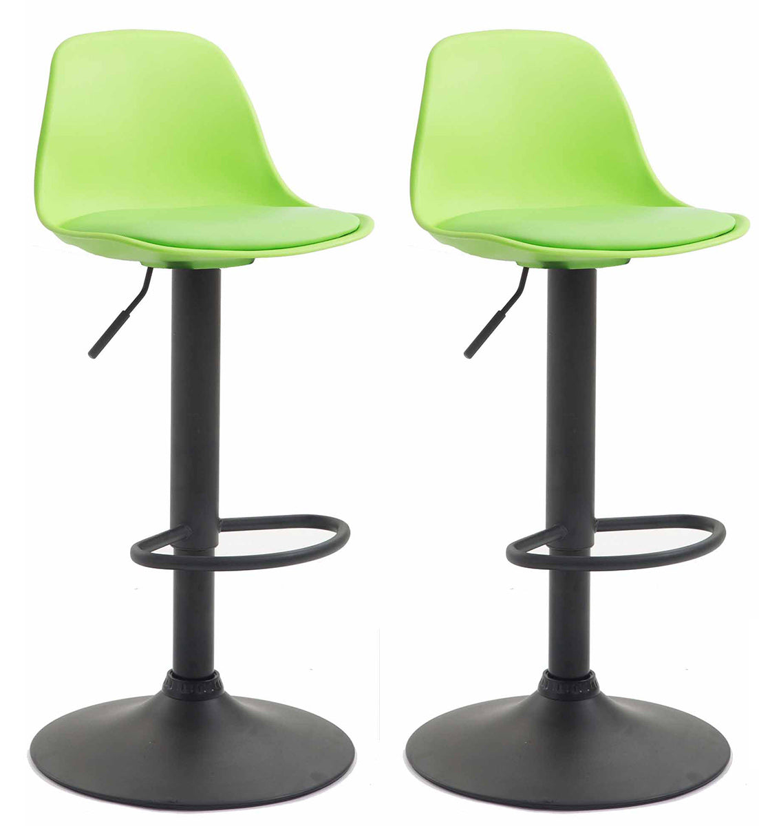 Set van 2 barkrukken Kiel Kunstleer zwart,groen grün