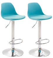 Set van 2 barkrukken Kiel Kunstleer chroom,blauw blau