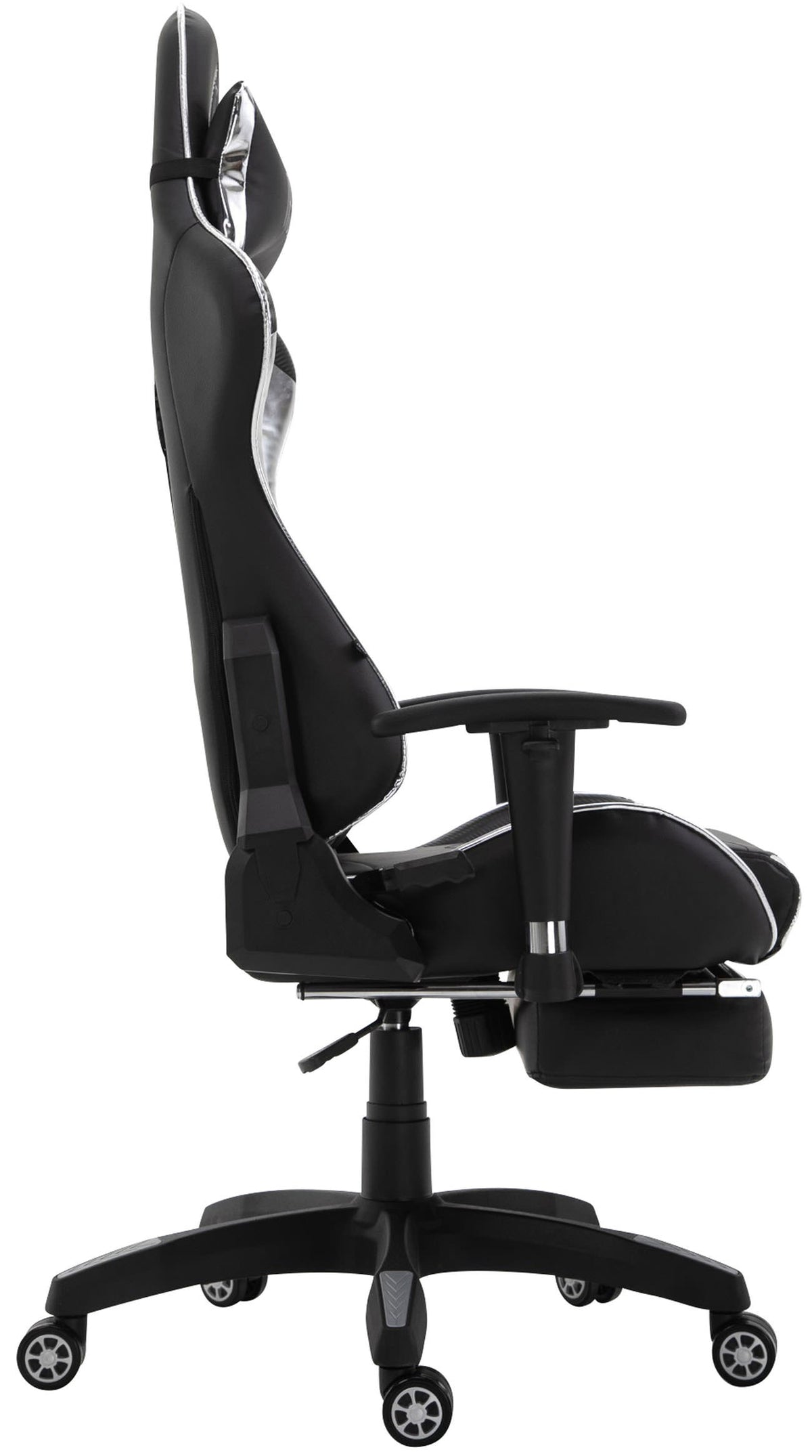 Racing bureaustoel XL Turbo met voetsteun zwart/wit,Kunstleer (metallic) schwarz/weiß