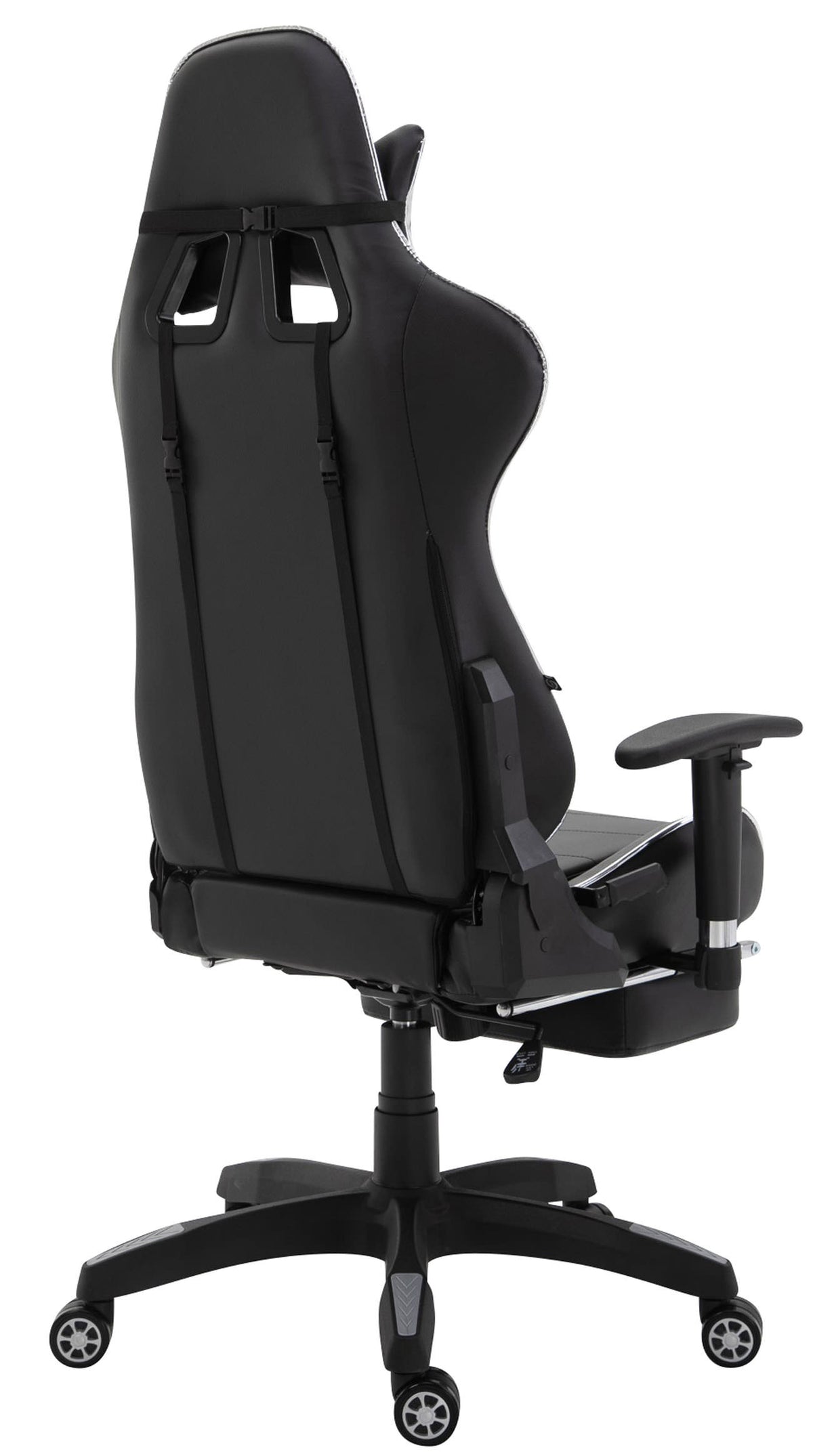 Racing bureaustoel XL Turbo met voetsteun zwart/wit,Kunstleer (metallic) schwarz/weiß