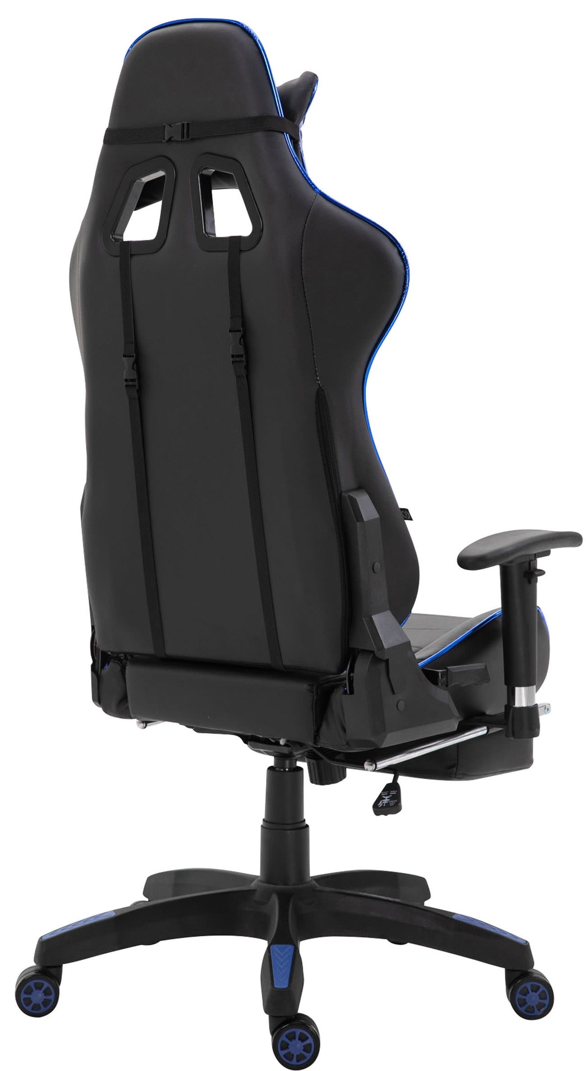 Racing bureaustoel XL Turbo met voetsteun zwart/blauw,Kunstleer (metallic) schwarz/blau