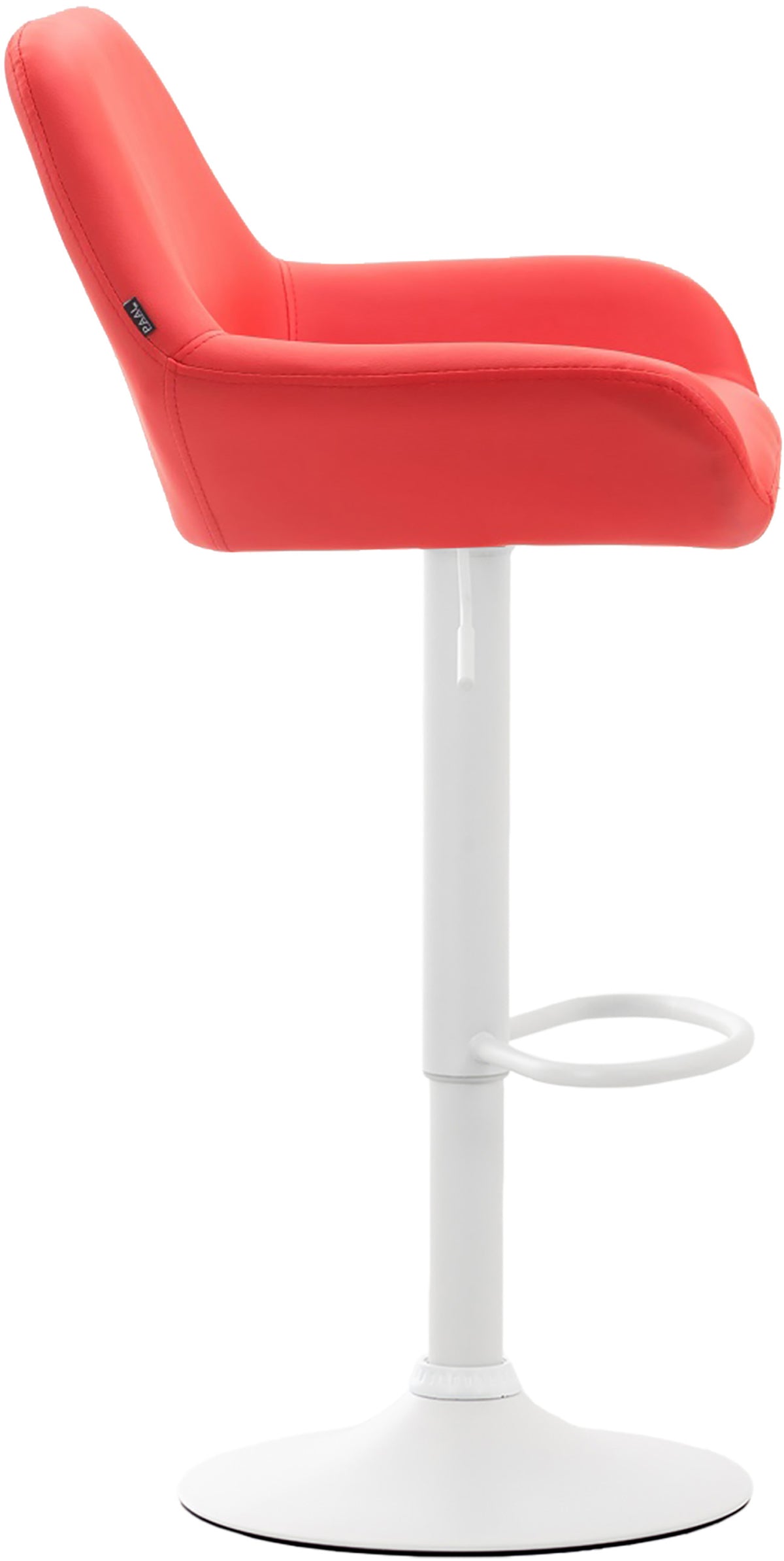 Barkruk Braga Kunstleer rood,wit rot
