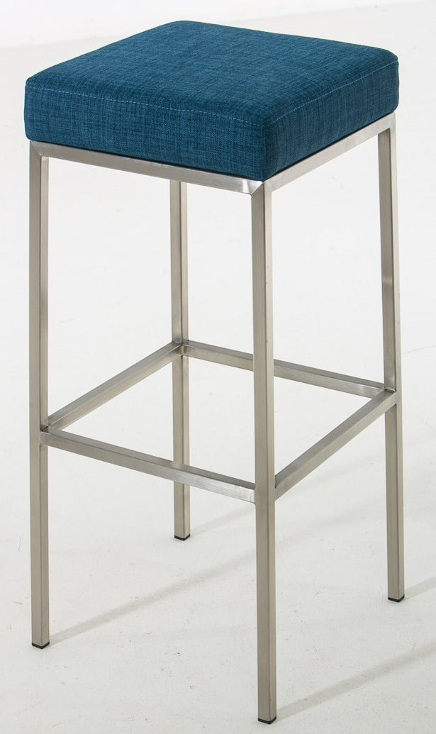 Set van 2 barkrukken Montreal 85 stof blauw,roestvrij staal blau