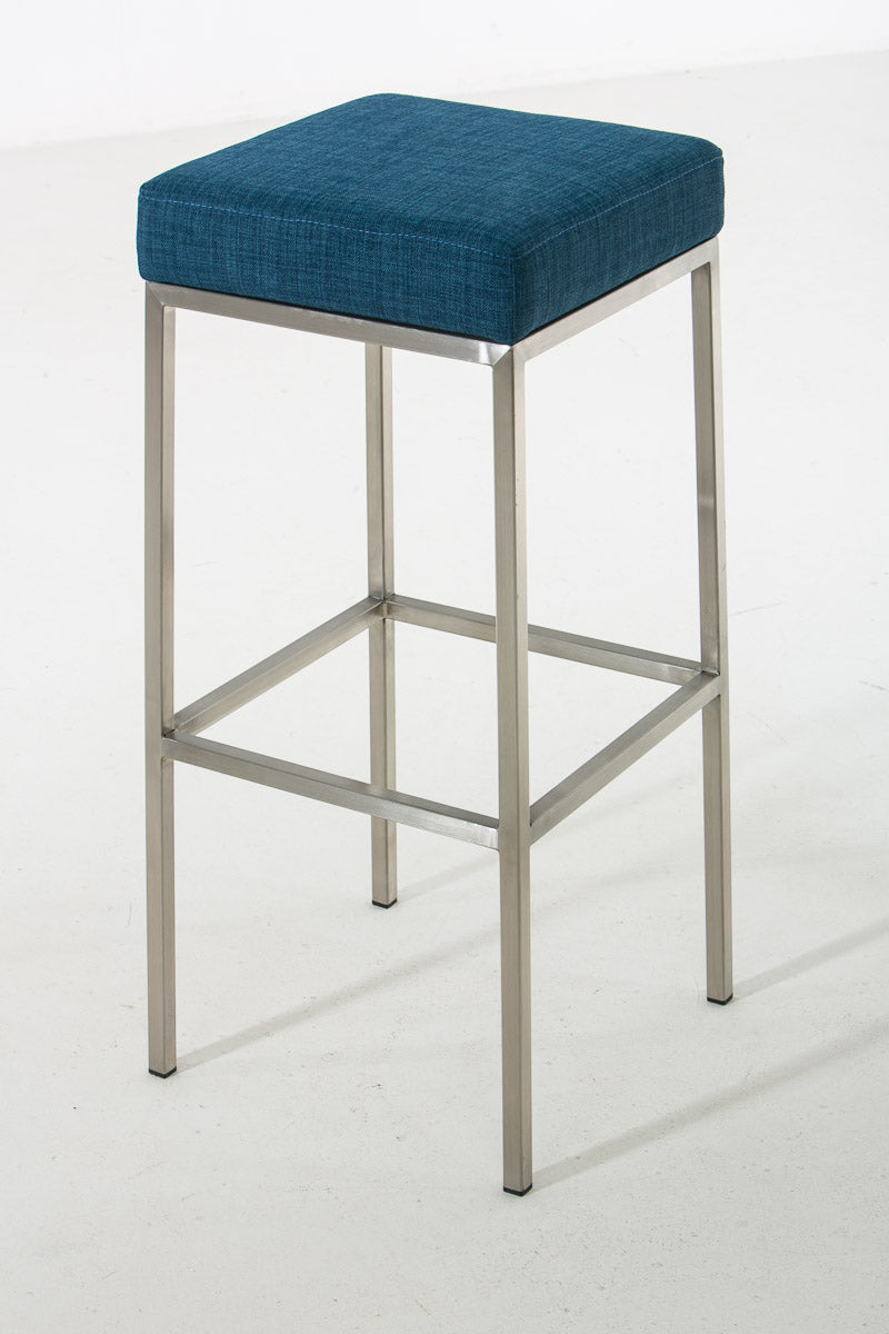 Set van 2 barkrukken Montreal 80 Stof blauw,roestvrij staal blau