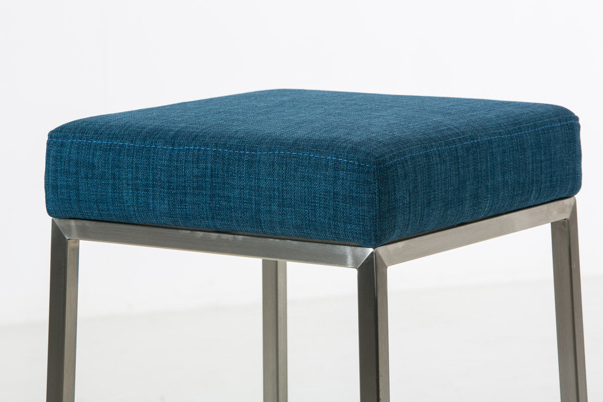 Set van 2 barkrukken Montreal 80 Stof blauw,roestvrij staal blau