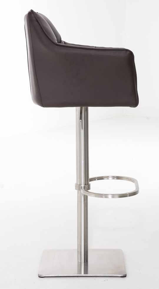 2er Set Barhocker Damaso Kunstleder edelstahl braun