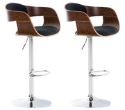 Set van 2 barkrukken Kingston stof walnoot/zwart walnuss/schwarz