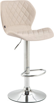 Barkruk Cork stof creme,chroom creme