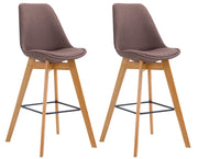 Set van 2 barkrukken Metz Stof bruin,natura braun