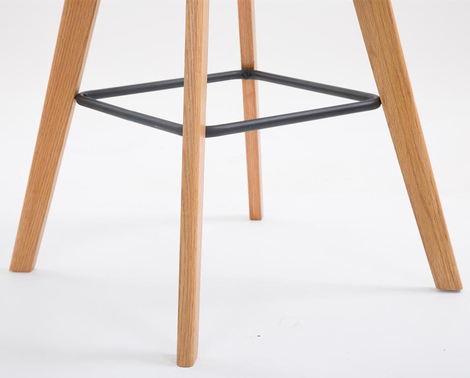 Set van 2 barkrukken Metz Stof grijs,natura grau
