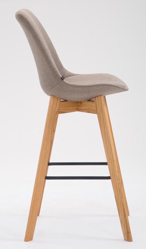 Set van 2 barkrukken Metz Stof taupe,natura taupe
