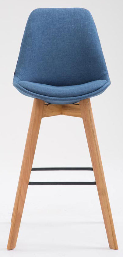 Set van 2 barkrukken Metz Stof blauw,natura blau