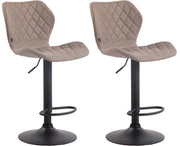 Set van 2 barkrukken Cork stof taupe,zwart taupe
