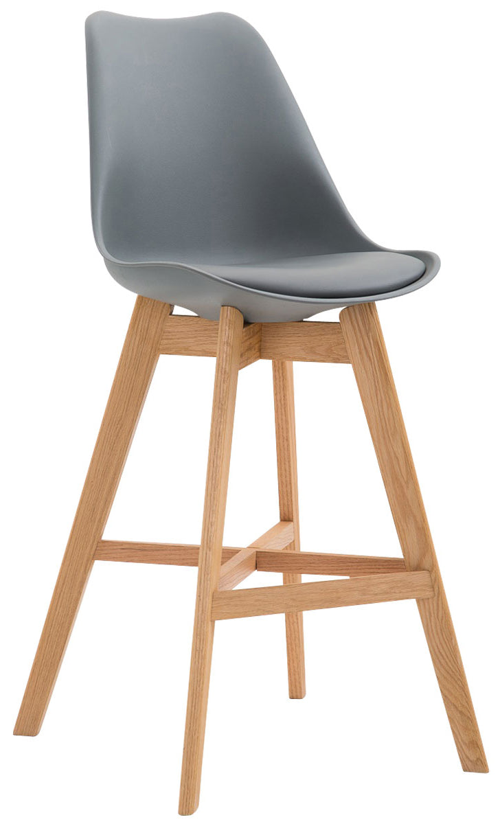 Set van 2 barkrukken Cannes kunststof / kunstleder grijs,natura grau