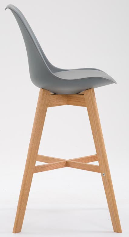 Set van 2 barkrukken Cannes kunststof / kunstleder grijs,natura grau