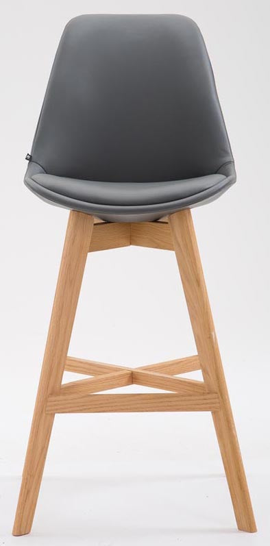 Set van 2 barkrukken Cannes Kunststof grijs,natura grau