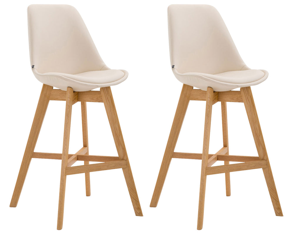 Set van 2 barkrukken Cannes Kunststof creme,natura creme