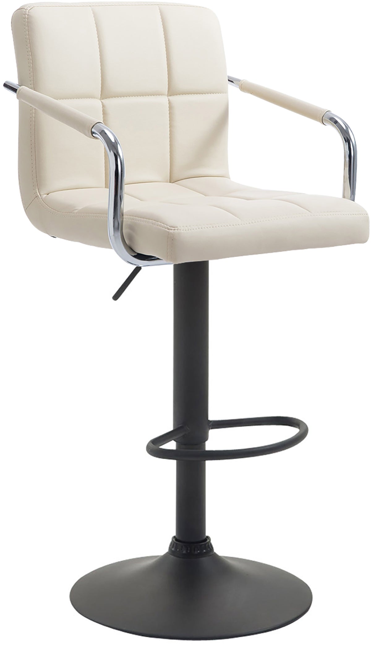 Barkruk Lucy Kunstleer creme,zwart creme