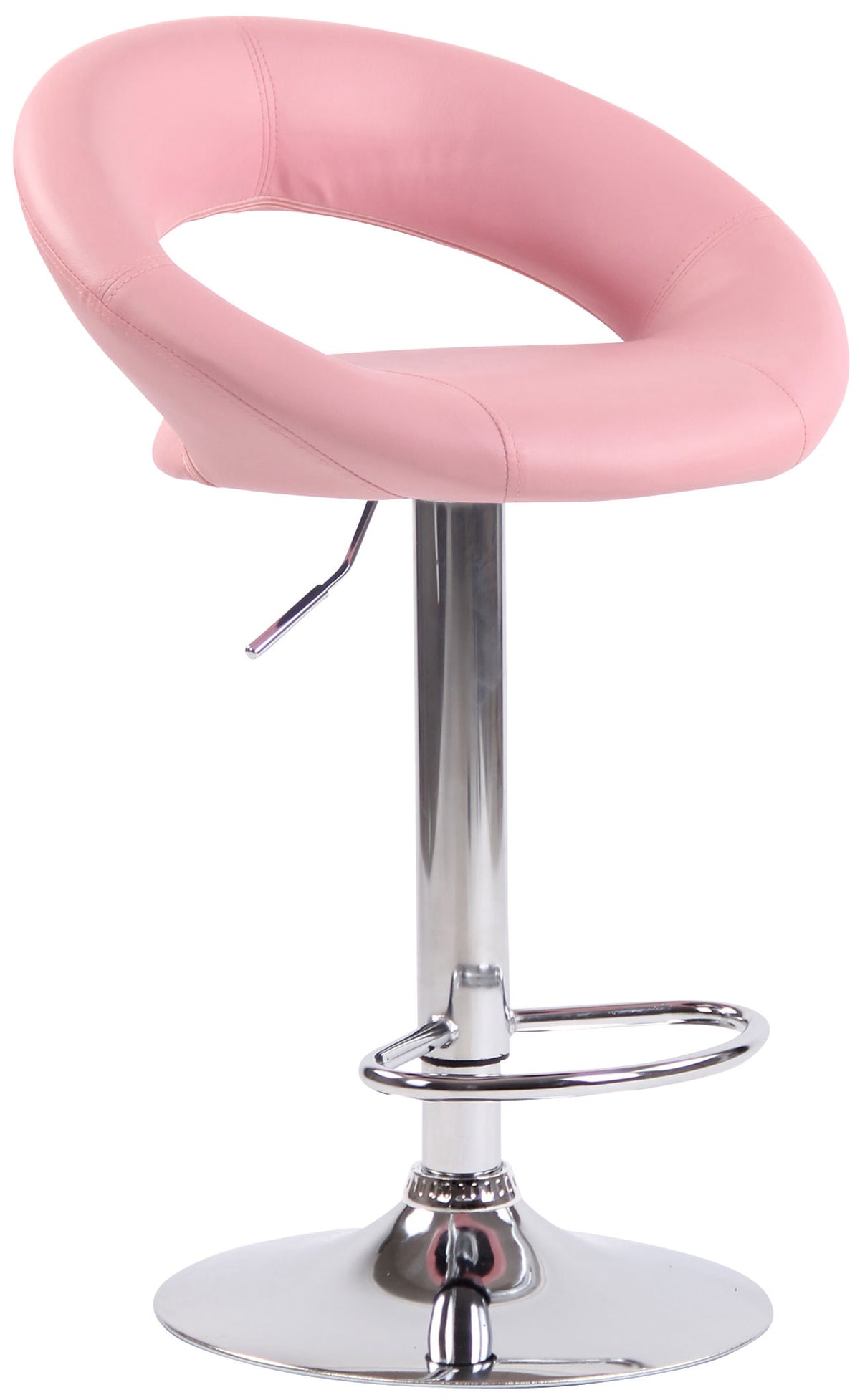 Barkruk Olinda kunstleer roze,chroom pink