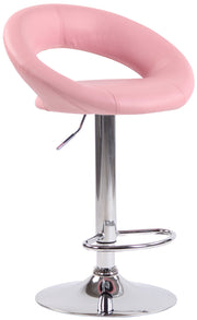 Barkruk Olinda kunstleer roze,chroom pink