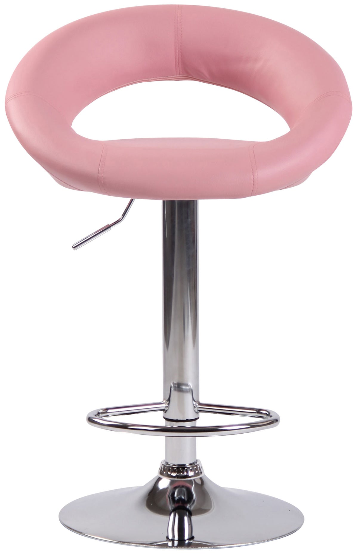 Barkruk Olinda kunstleer roze,chroom pink