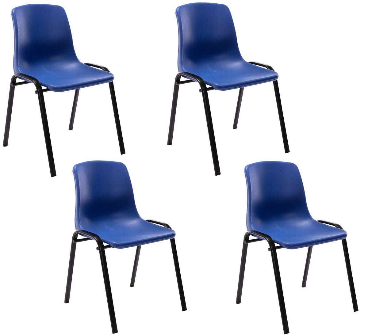 Set van 4 stapelstoelen Nowra blauw blau