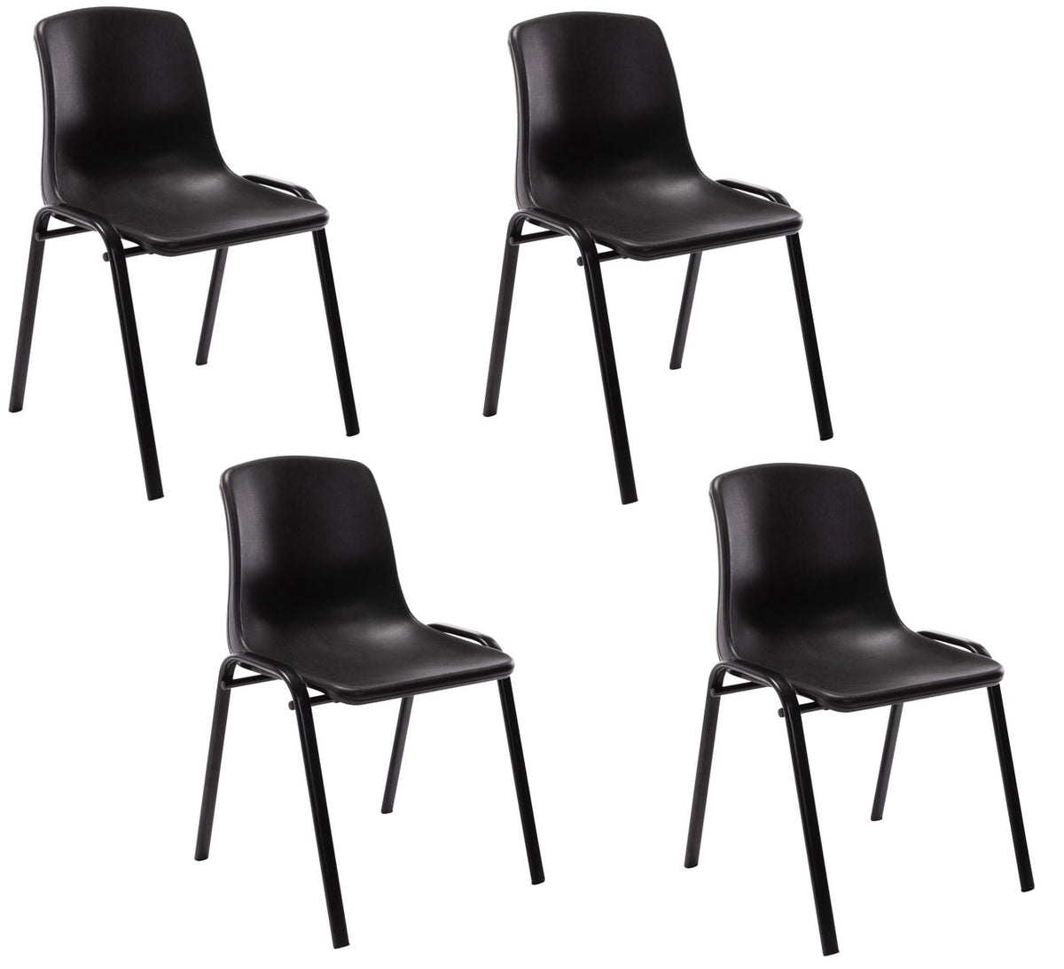Set van 4 stapelstoelen Nowra zwart schwarz