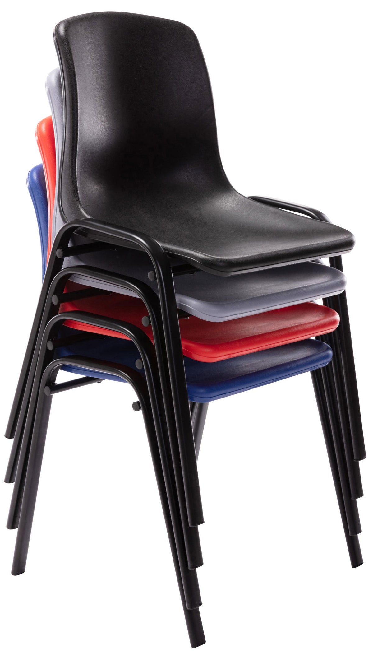 Set van 4 stapelstoelen Nowra zwart schwarz