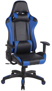 Bureaustoel Miracle Kunstleer zwart/blauw schwarz/blau