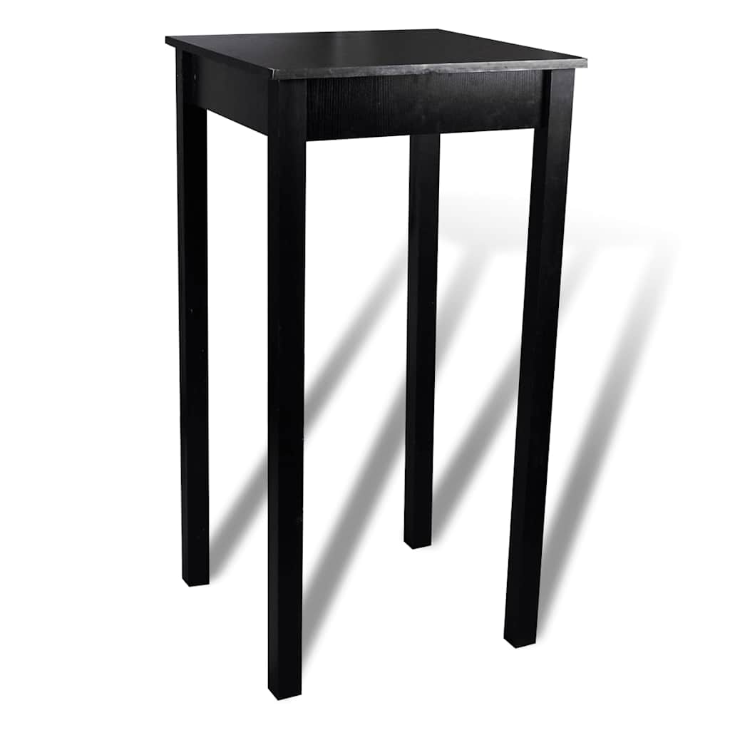 vidaXL Bartafel met 2 barkrukken zwart