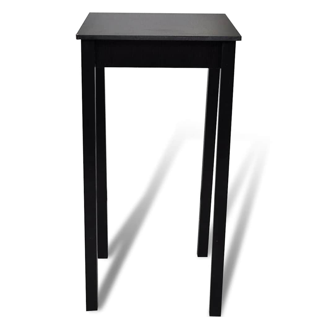 vidaXL Bartafel met 2 barkrukken zwart