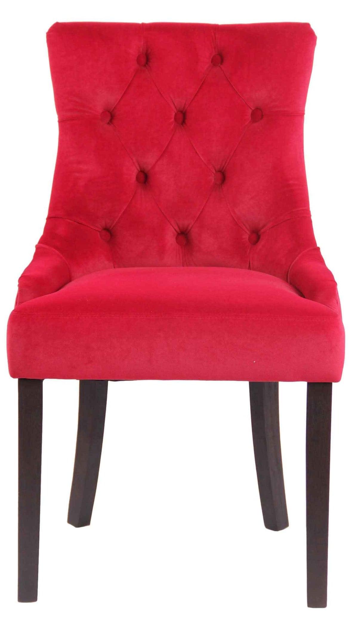 Set van 4 eetkamerstoelen Aberdeen Fluweel rood,antiek rot