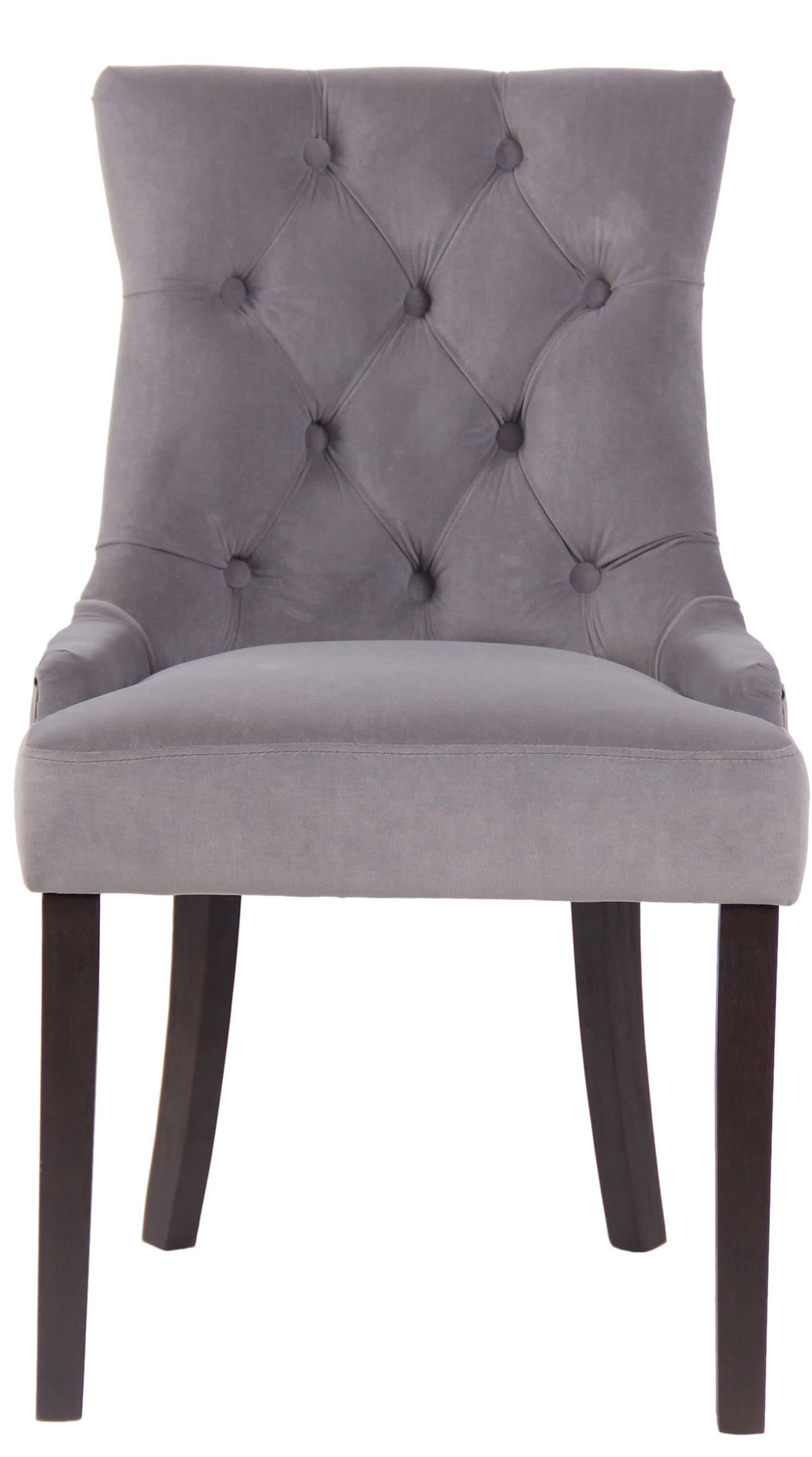Set van 4 eetkamerstoelen Aberdeen Fluweel grijs,antiek grau